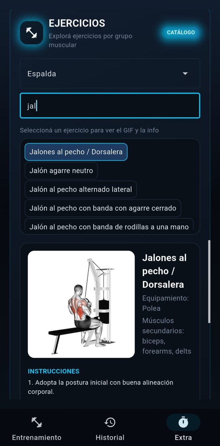 Catálogo de ejercicios